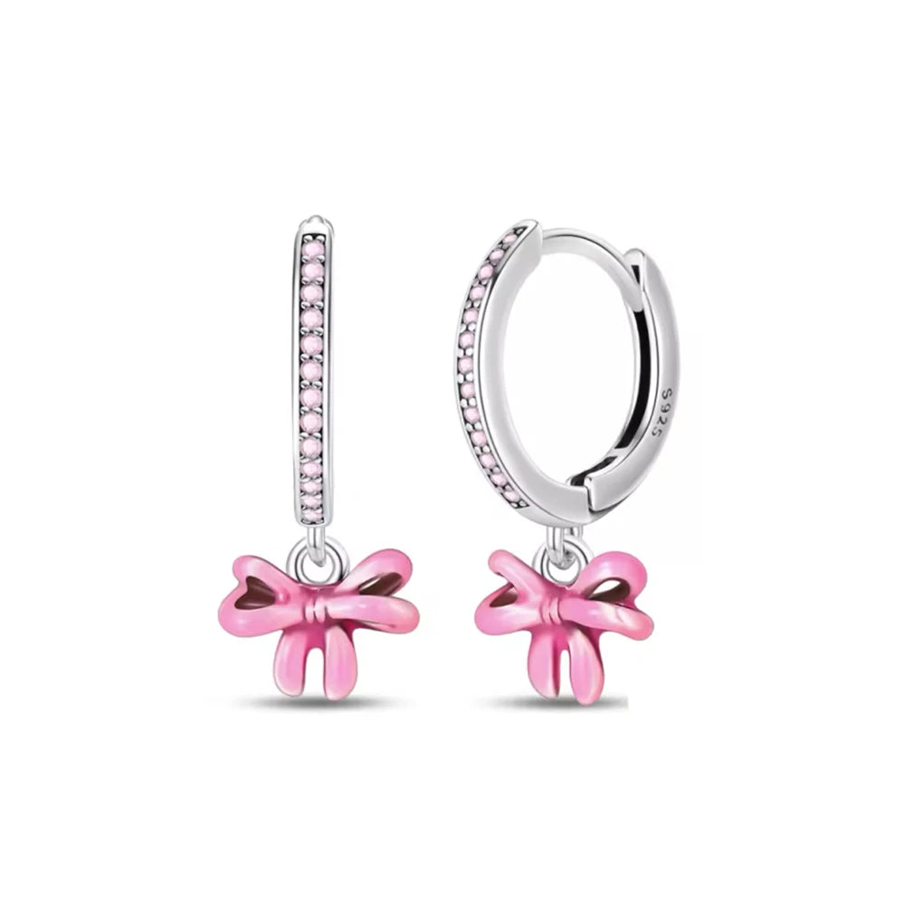 925 Sterling Silver Cherry Butterfly Shining Zircon Stud Earrings | Women's Holiday additional angle