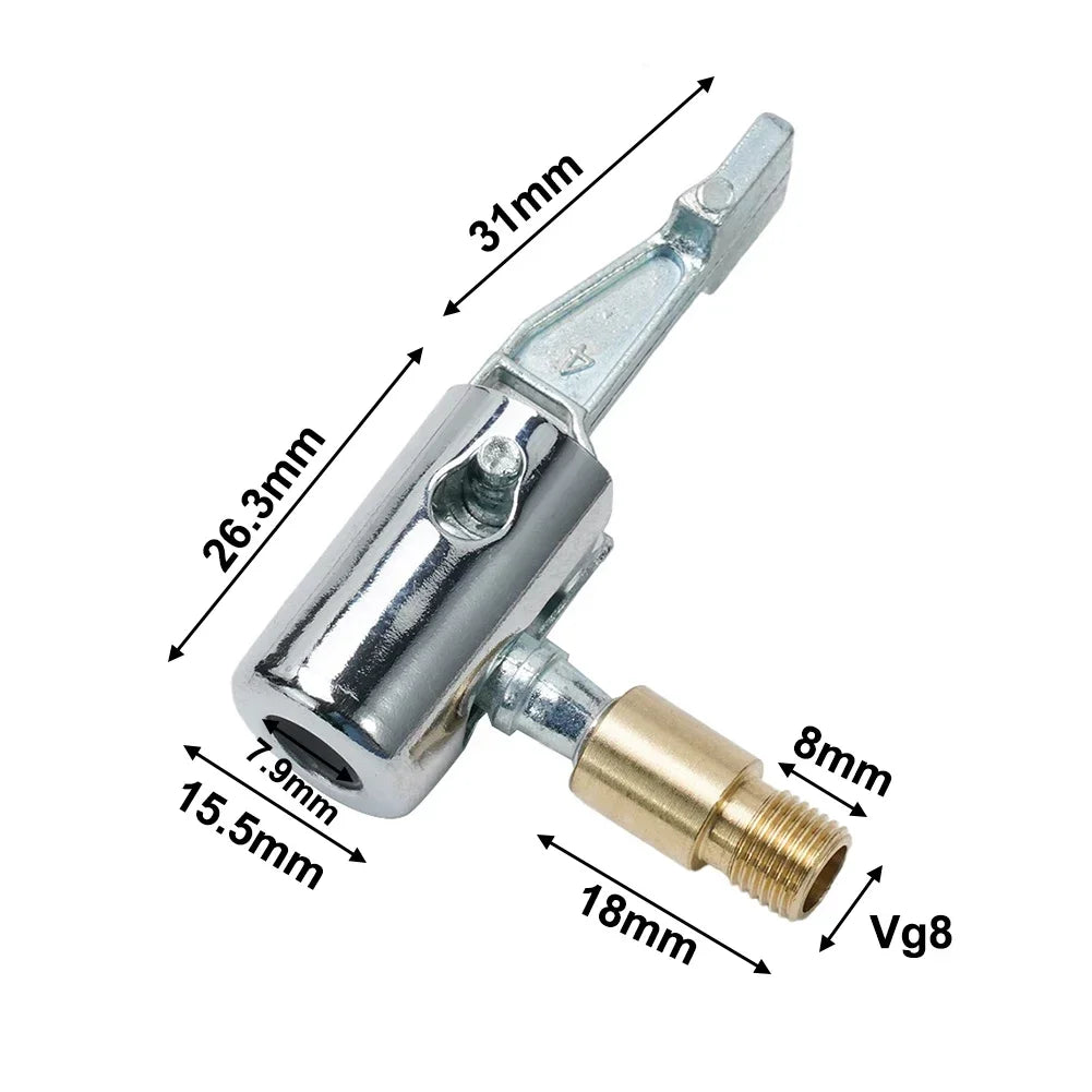 Locking Tire Chuck Metal Dual-Wheel Tire Inflator Connector