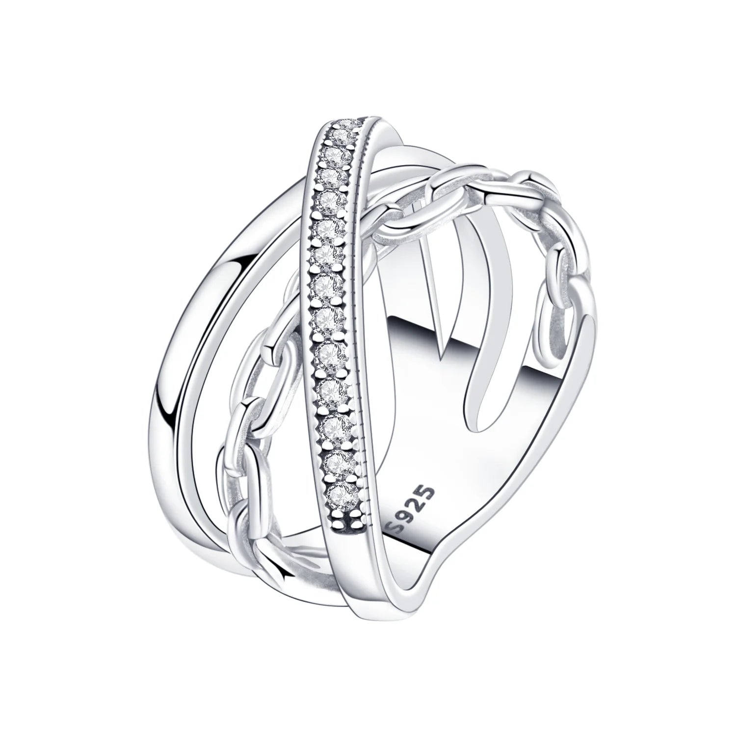 PANPOKI S925 Sterling Silver FOREVER Eternal Ring Closed Ring For Women Original Finger detail view