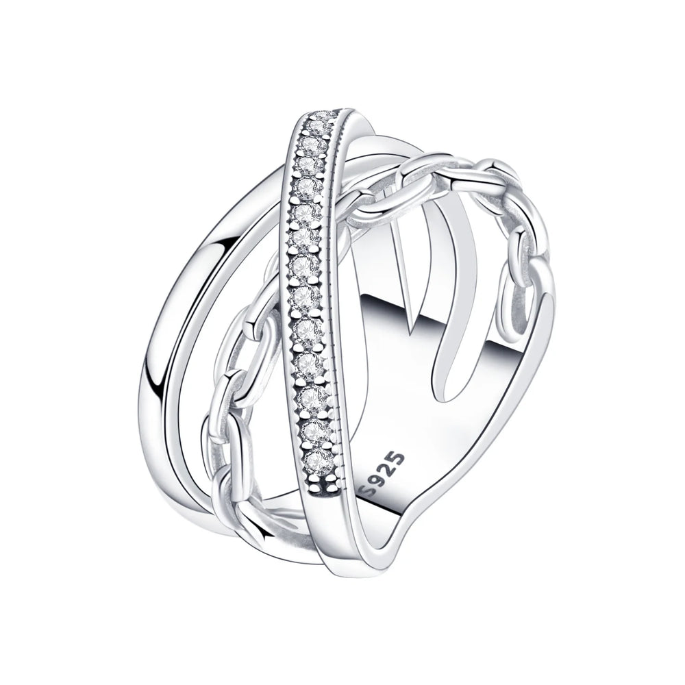 PANPOKI S925 Sterling Silver FOREVER Eternal Ring Closed Ring For Women Original Finger detail view
