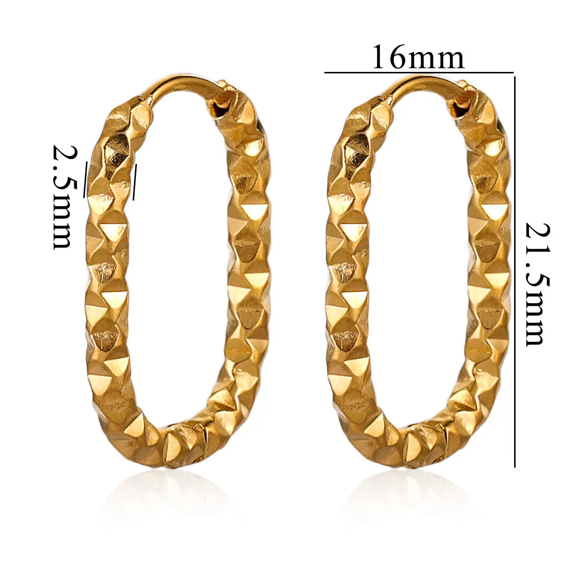 6pcs Stainless Steel Rectangular Textured Earrings Set | 18K PVD Gold Plated DIY Jewelry Parts