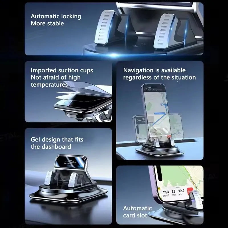 Car Phone Mount Silicone Dashboard Holder 360-Degree Rotation Navigation lifestyle view