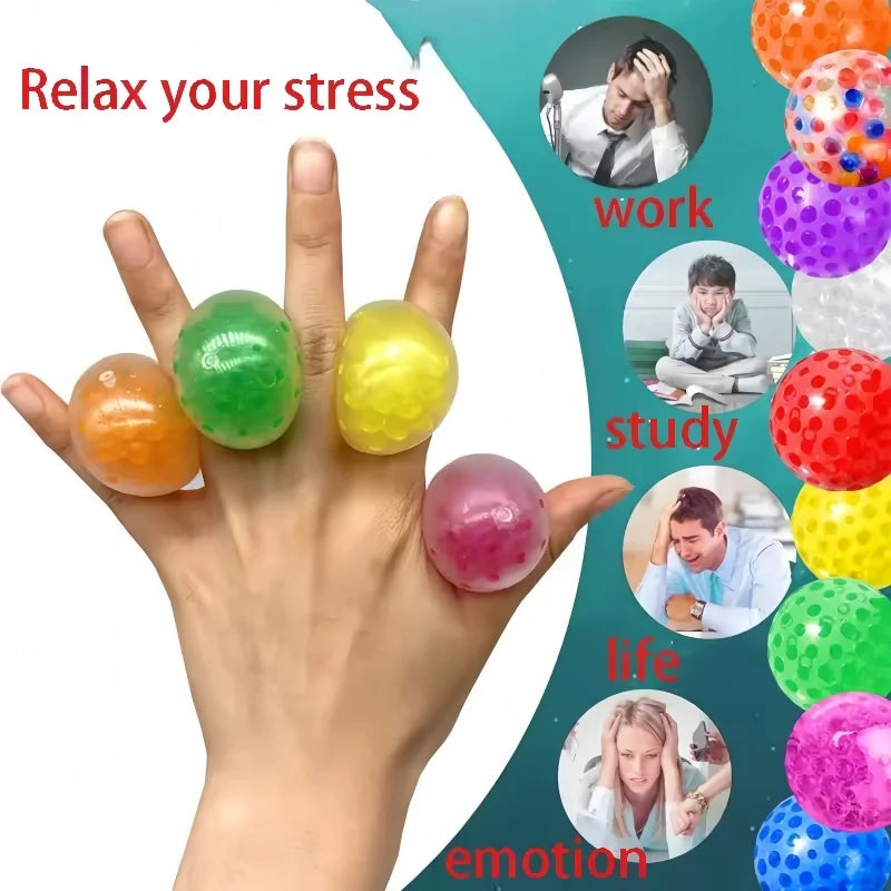 5pcs 3.5cm Soft Rubber Squeeze Ball Grape Ball Stress Relief Sensory Toy for Kids Par lifestyle view