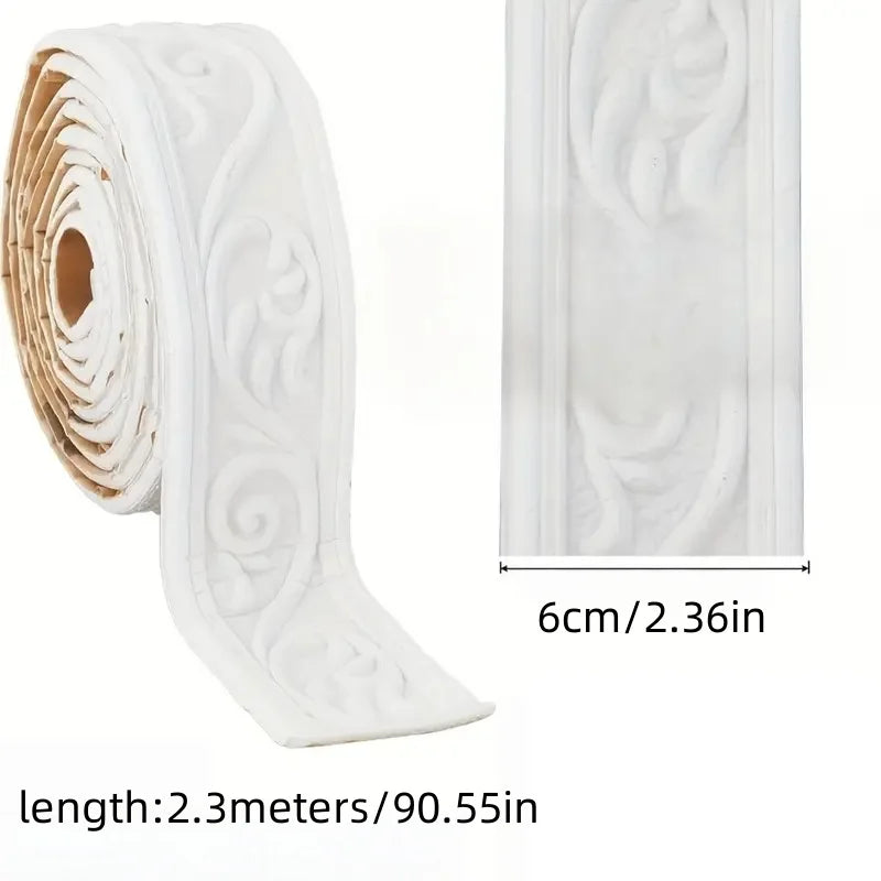 1Pc 230x6cm Fashion Self Adhesive Wall Sticker | Waterproof Thickened Border Strip alternate view