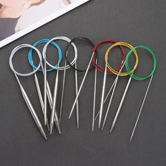 80/100cm Stainless Steel Circular Needle Round Weaving Knitting Needles Handmade Crochet Hook DIY Cr