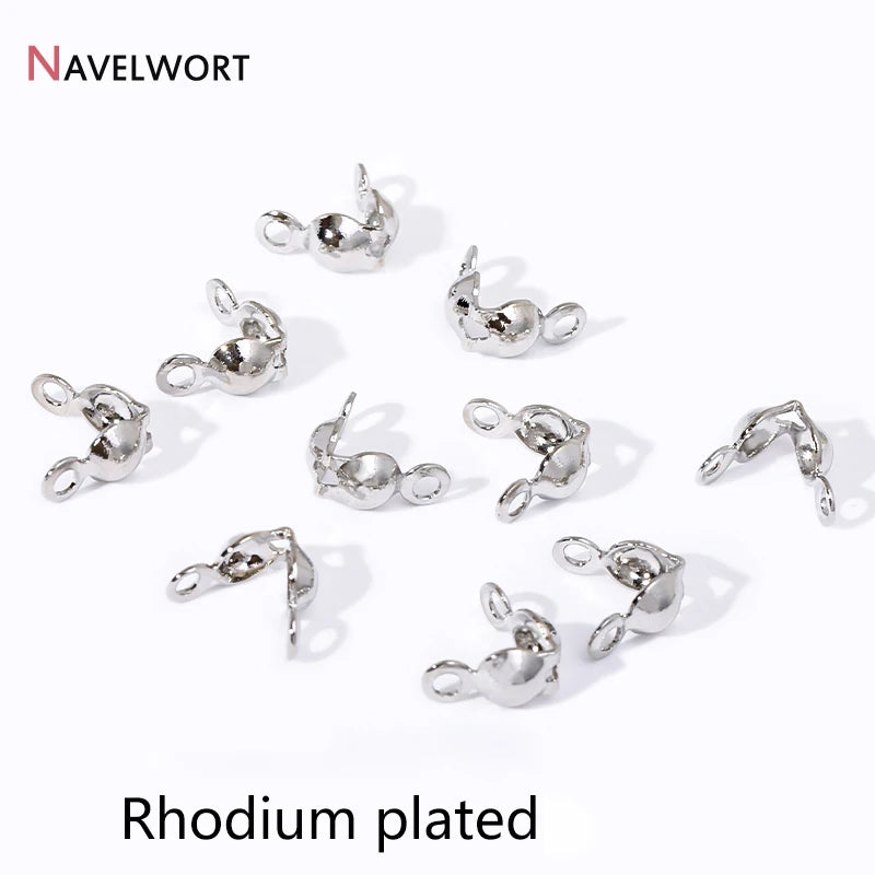 18K Gold Plated Double-Cup Bead Tips | Jewelry Findings for DIY Necklaces and Bracelet close-up view