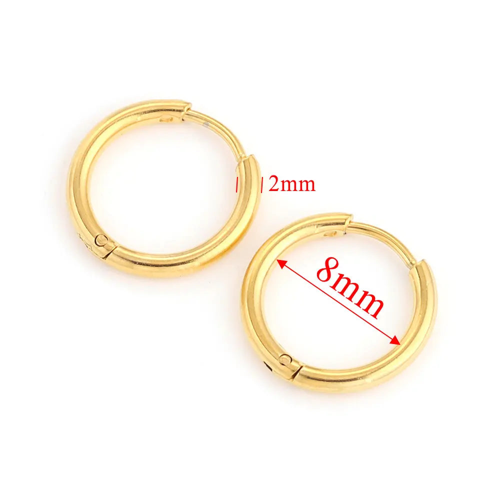 6pcs Stainless Steel Hoop Earrings Set | Hypoallergenic Korean Style Earrings for Wom alternate view