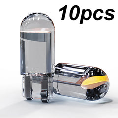 10X New W5W LED T10 Car Lights COB Glass Interior Parts Bulbs White ice blue Yellow Auto License Pla