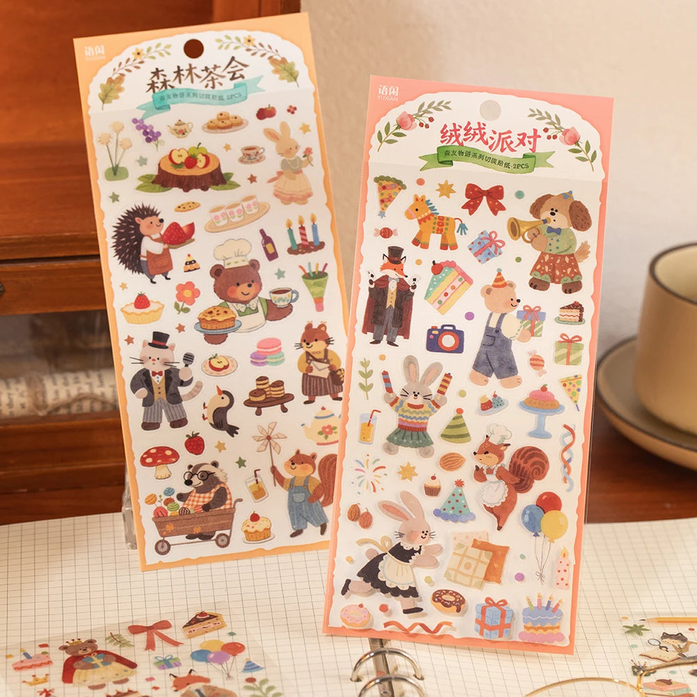 3Packs PET Cartoon Die-Cut Stickers | Fun Decorative Journal Sticker Set detail view