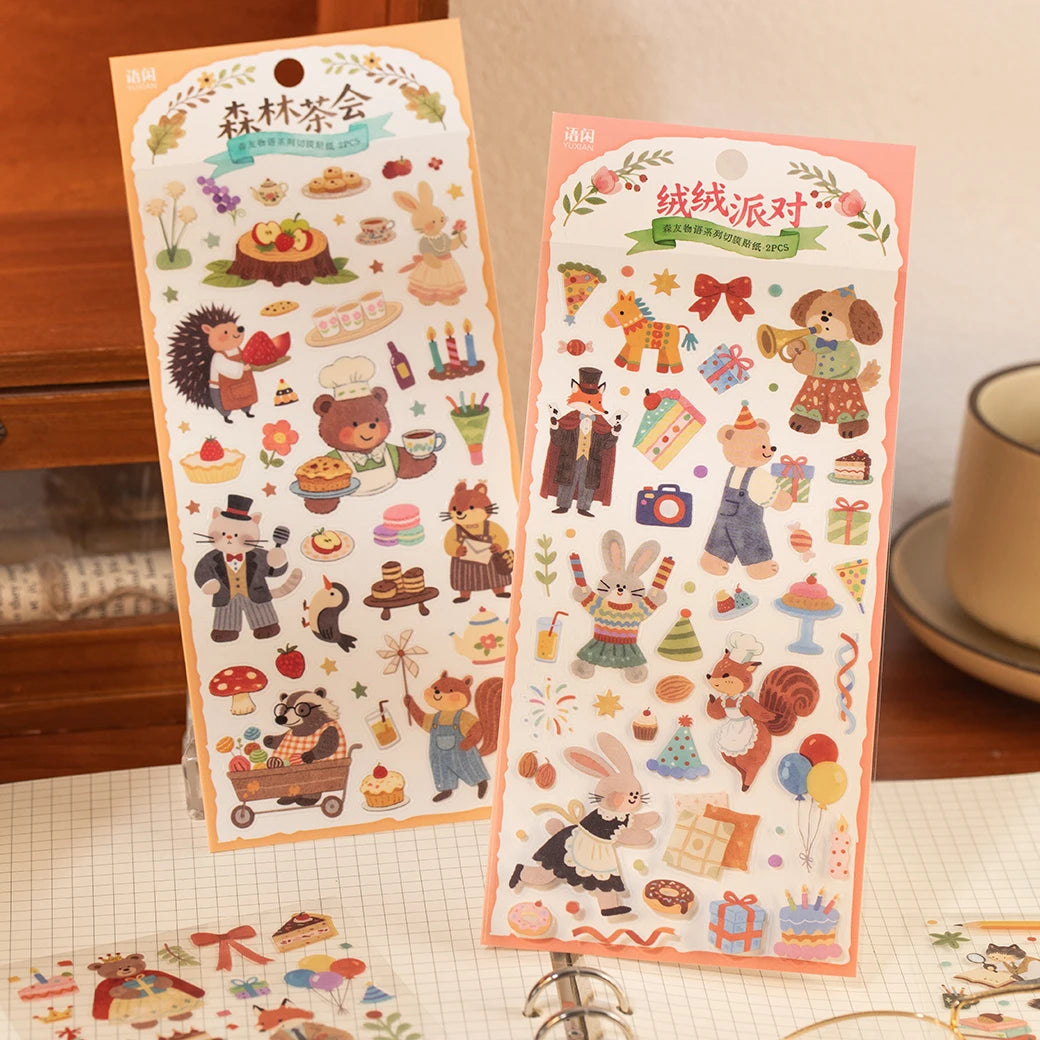 3Packs PET Cartoon Die-Cut Stickers | Journal Decorative Stickers for DIY Scrapbooking a detail view