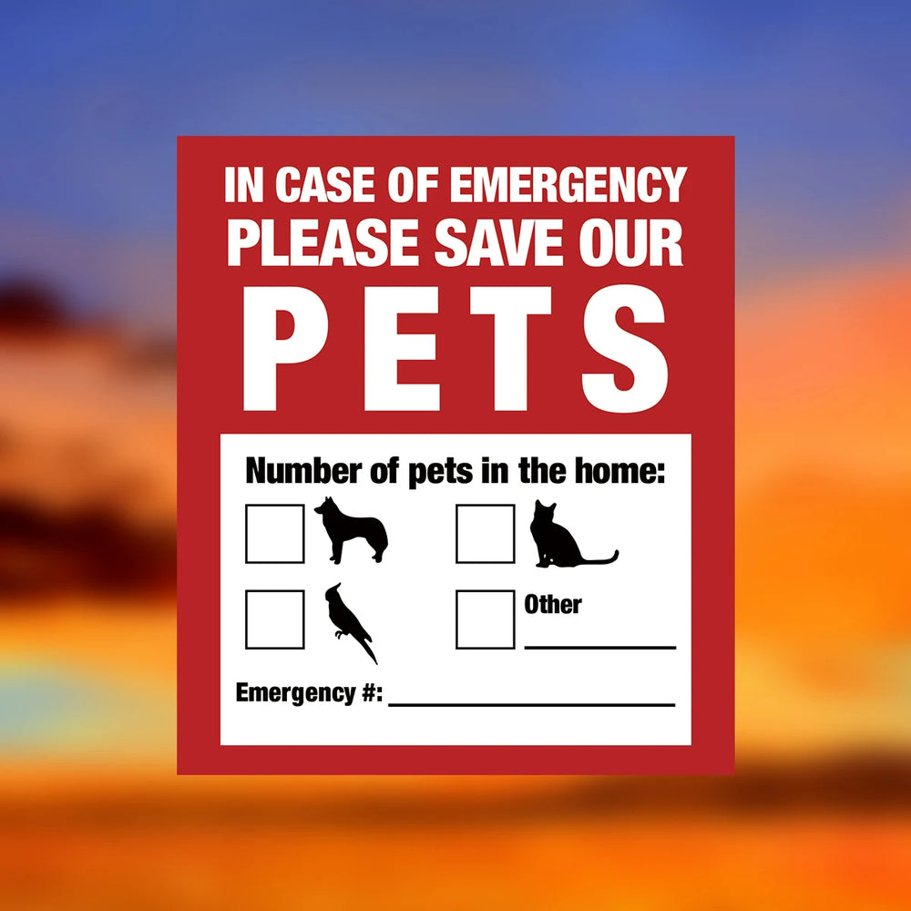 Pet Alert Stickers | Emergency Pet Rescue Window Decals (4 Pack) alternate view