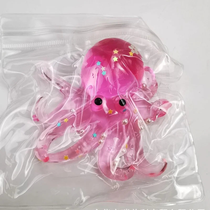 Glitter Octopus Taba Squishy Sugar Ball | Cute Animals Squeeze Fidget Sensory Toy detail view