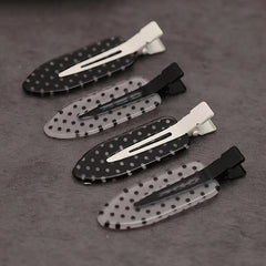 Black White Polka Dot Acrylic Hair Clips Minimalist Secure Hold Suitable for Daily Wear Party Outfit