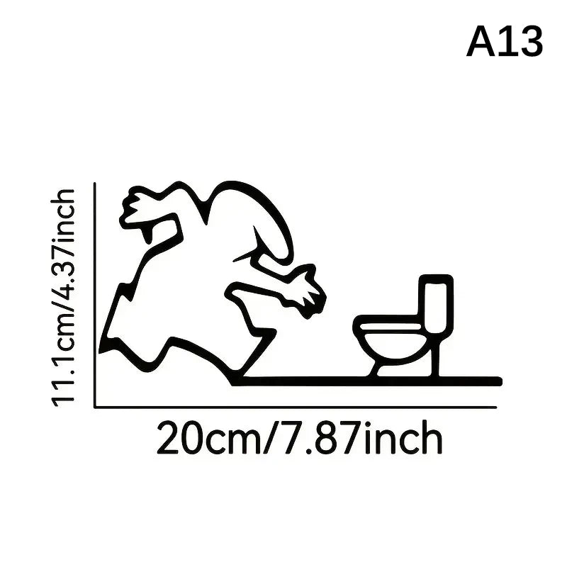 La Linea Minimalist Line Art Sticker Set | Cartoon Character Door Sign for Home Decor lifestyle view