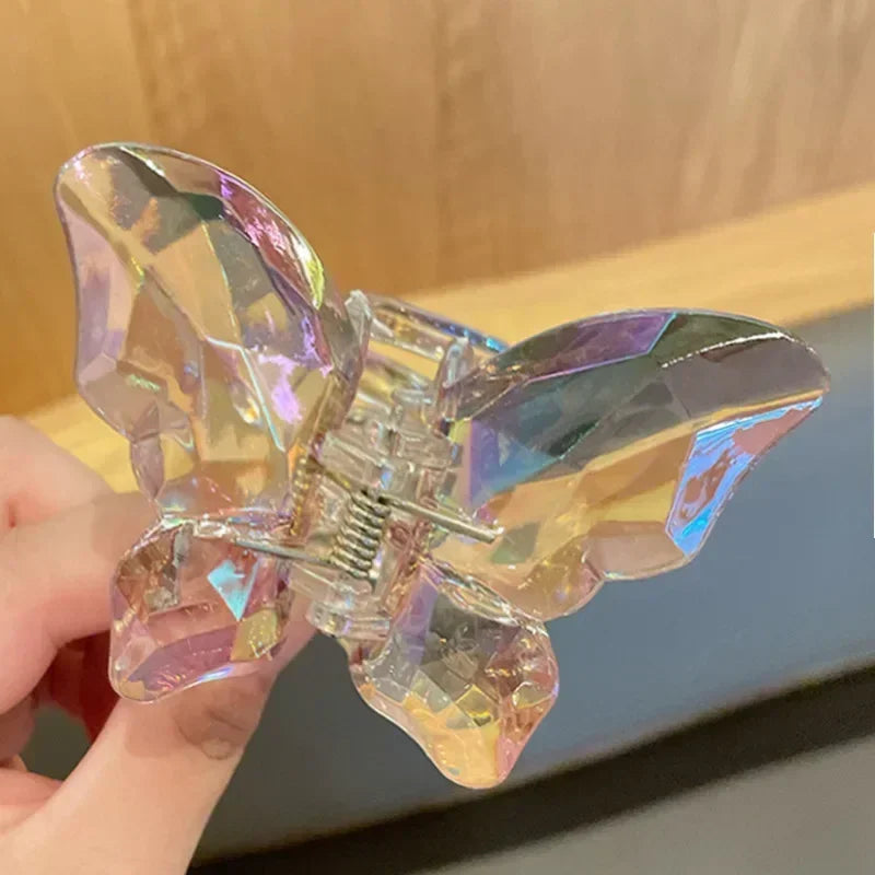 Acrylic Butterfly Hair Claw Crystal Simple Transparent Hair Clip Claw Clamp Korean Fashion Headwear Girls Women Hair Accessories