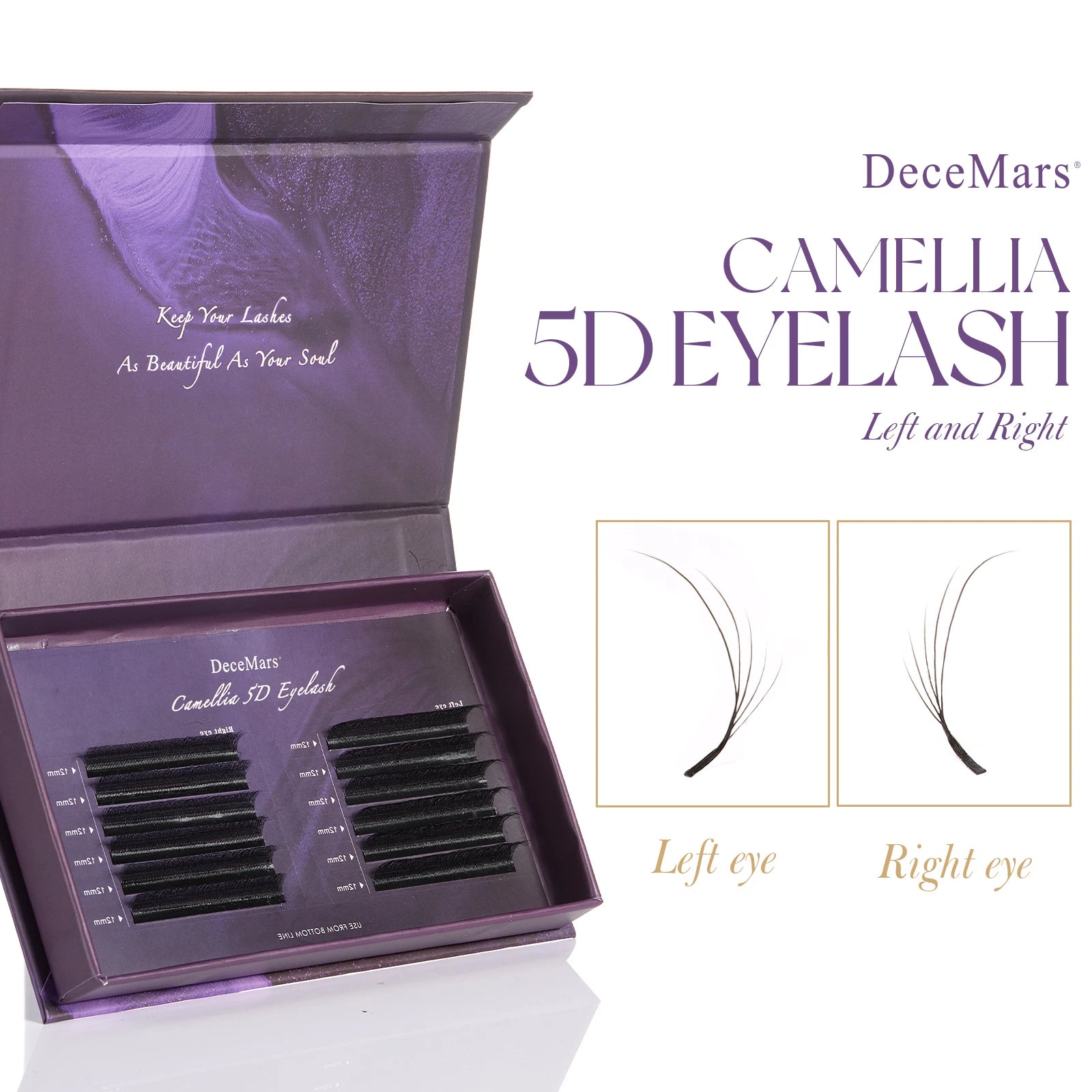 DeceMars Camellia YY Eyelash Extensions | 3D to 6D Flying Eyelash Kit additional angle