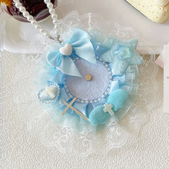 58mm Ita Bag Badge Holder Lace Badge Holder Itabag Decoration Fill Pin Holder Handmade close-up view