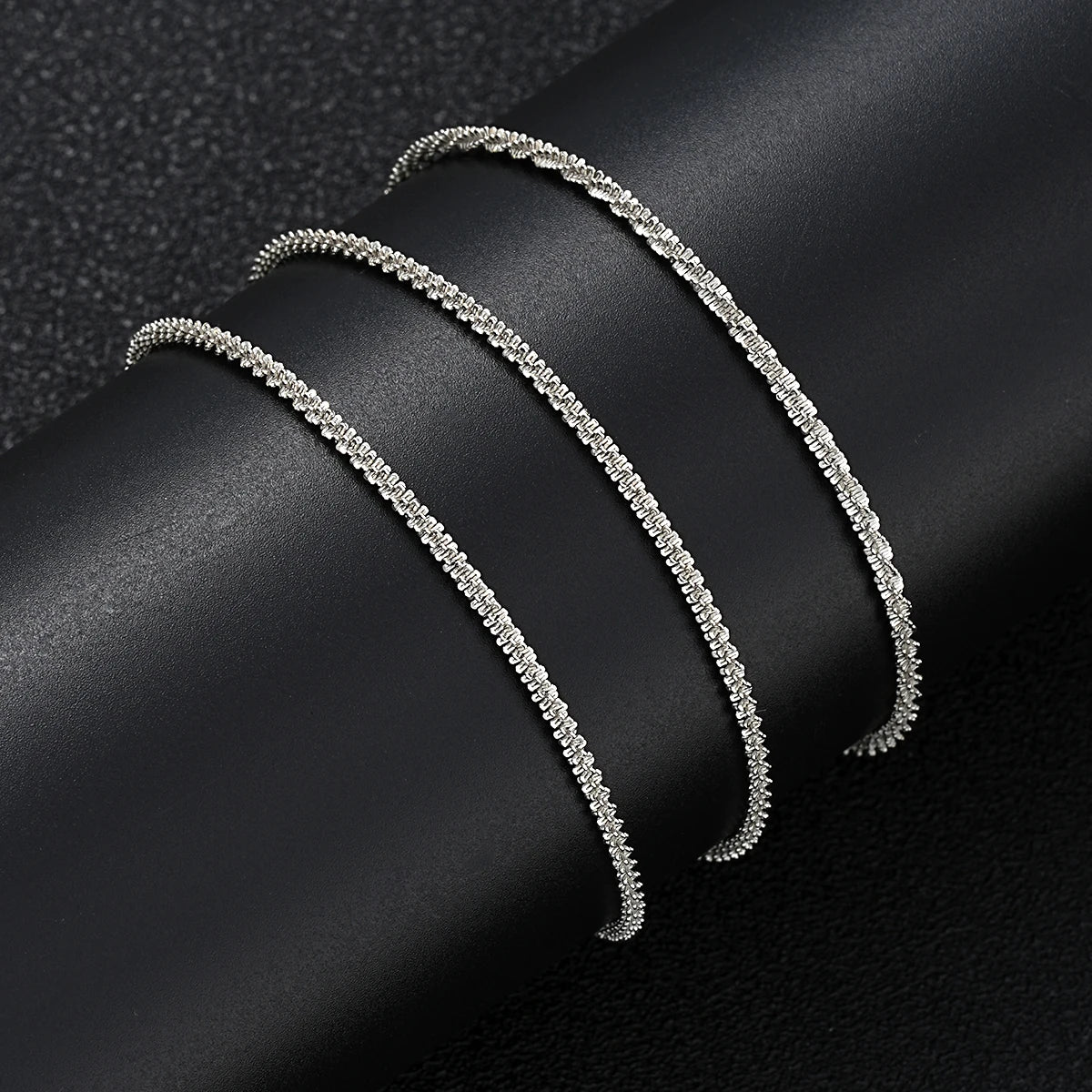3pcs Simple Wave Glitter Anklet Set For Women Silver Color Sparkling Rhinestone Bracelet On Leg Trendy Summer Beach Jewelry 2024
