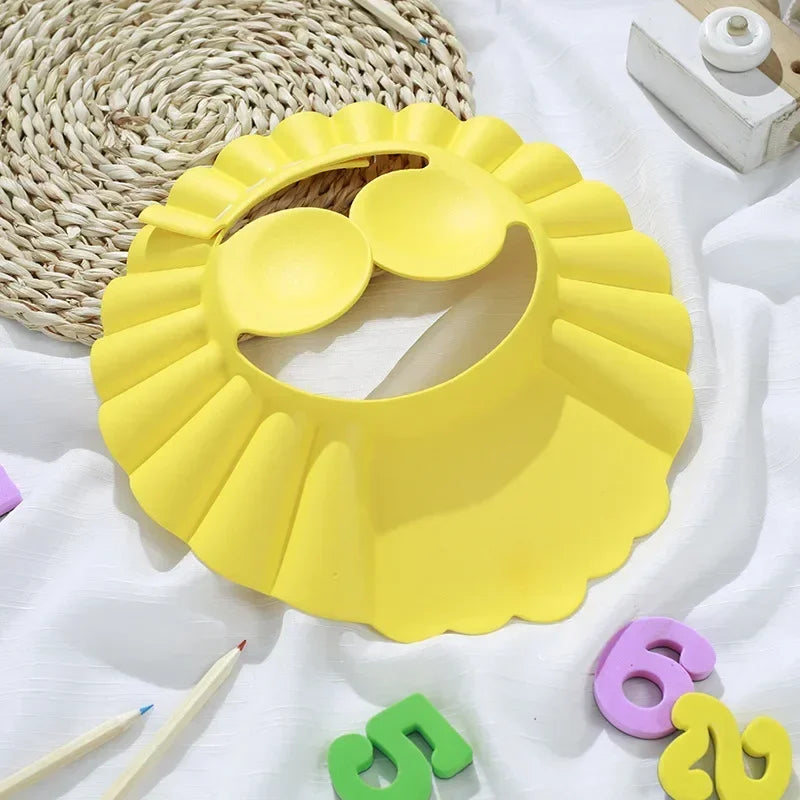 Adjustable Baby Shower Cap - Soft Bathing Hat for Kids with Ear Protection, Gentle Hair Wash Shield (0-4 Years)