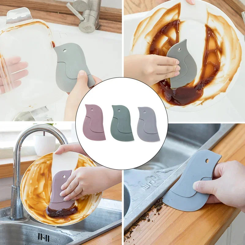 Household Kitchen Multifunctional Soft Scraper Dirt and Grease Cleaning Tool Silicone alternate view