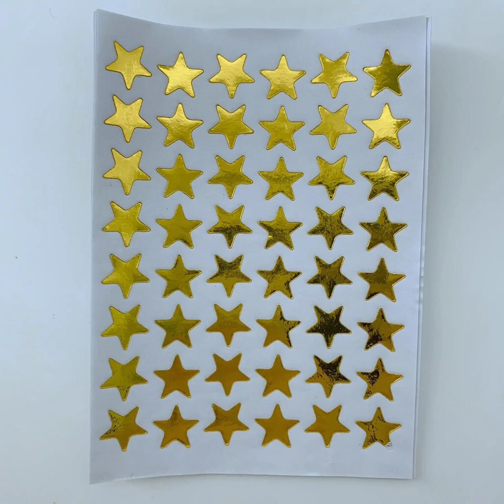 Gold Star Sticker Set for Teachers and Class Rewards | 10 Sheets of Five Pointed St additional angle