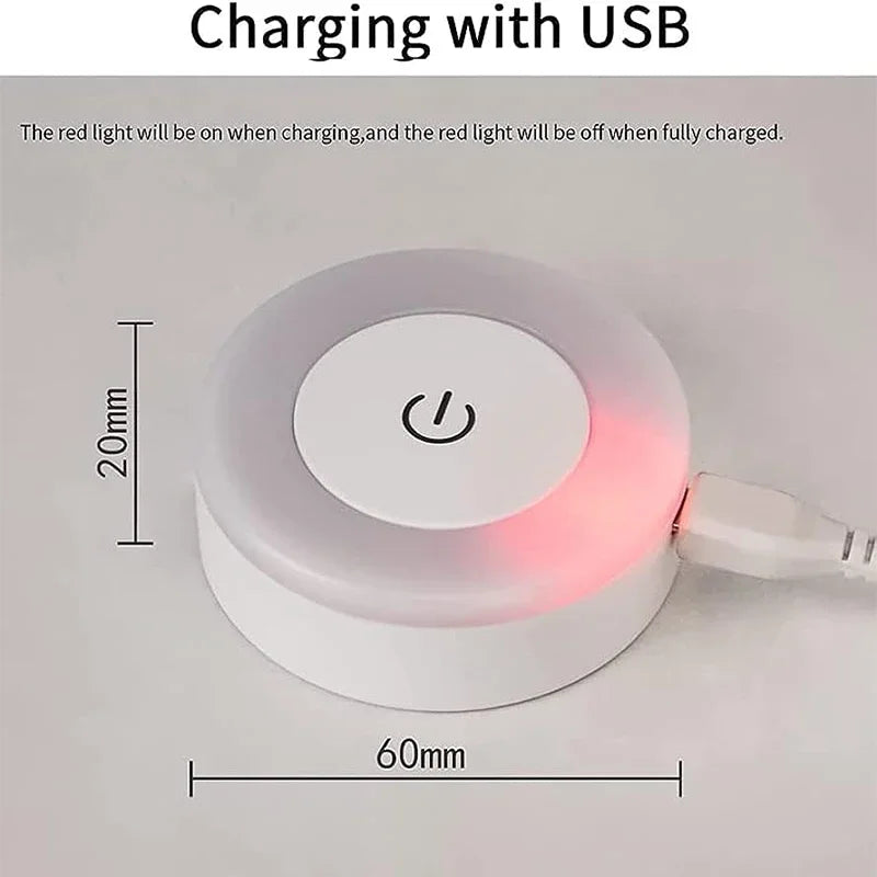 Portable LED Night Light | USB Rechargeable Touch Lamp for Bedroom close-up view