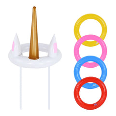 Unicorn Inflatable Ring Toss Game | Kids Birthday Party Beach Pool Toy detail view