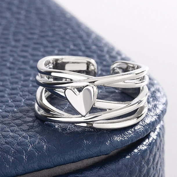 VENTFILLE 925er Sterlingsilber Blumen-Spitzenring | Koreanischer Mode-Ring mit verstellbaren Zirkonia