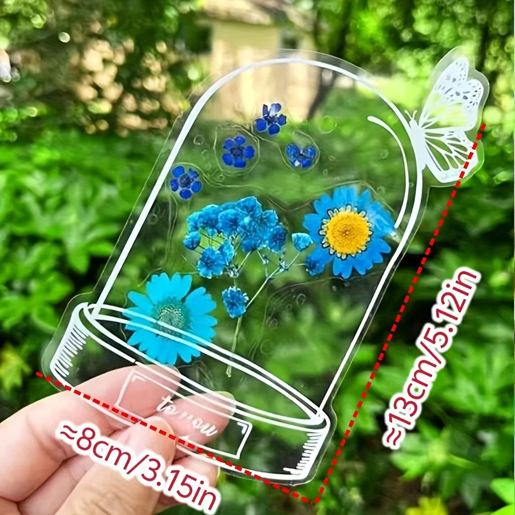 20pcs Handmade Transparent Flower Bookmarks, Pressed Petals for Gifts Reading Journal alternate view