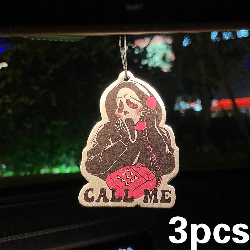 Call me on Halloween, car air freshener, perfume pendant, rearview mirror hanging dec lifestyle view