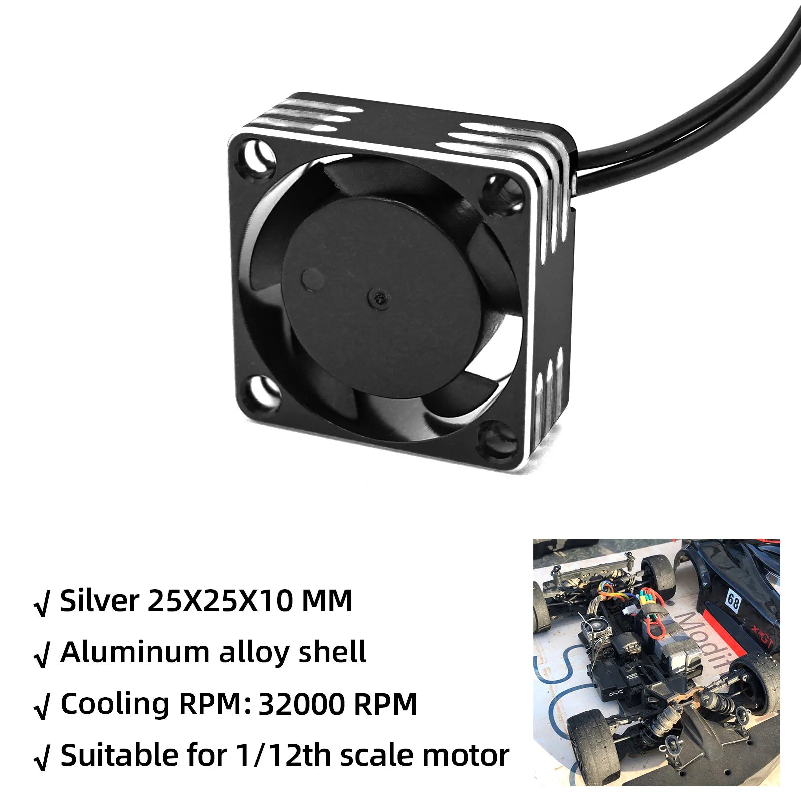 RC 25/30/35/40/50mm Fan 28000 RPM Heat Dissipation Cooling Fan for RC Crawler 1/10 1/ lifestyle view
