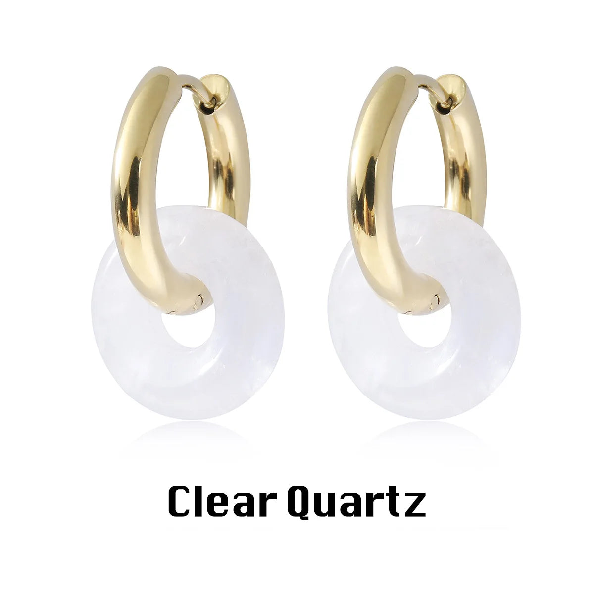 Natural stone double hoop earrings Circle crystal earrings Gemstones Round Circle Dangle Drops Earrings For Women Round earrings