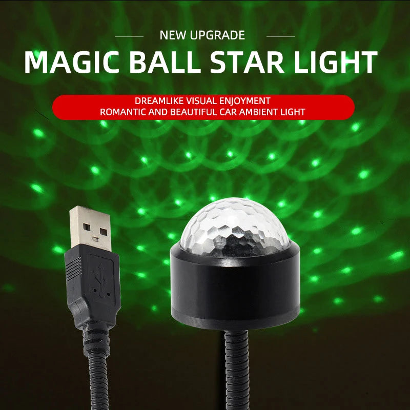 LED Starry Sky Ball Night Light | USB Sound Activated Projector Lamp alternate view