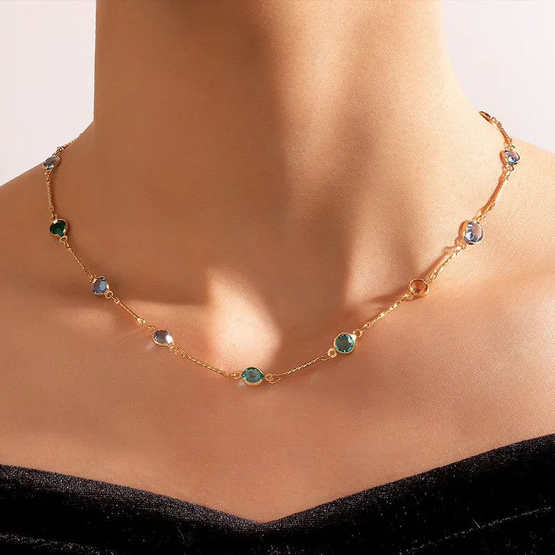 Fashion Simple Candy Color Tassel Necklace for Women Aesthetic All-match Pendant Jewe alternate view