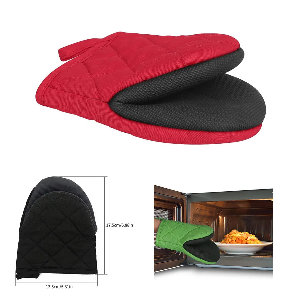Non Slip Heat Proof Oven Glove | Polyester Cotton Microwave Protector for Baking and alternate view