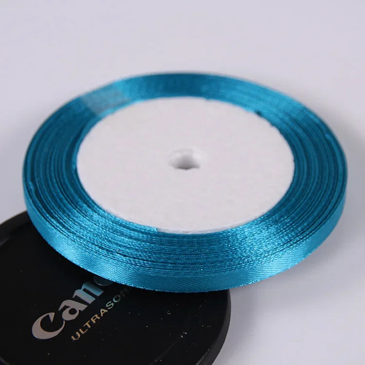 22 Meters/Roll 6mm Silk Satin Ribbons Christmas Halloween Birthday Party Gift Wrapping close-up view