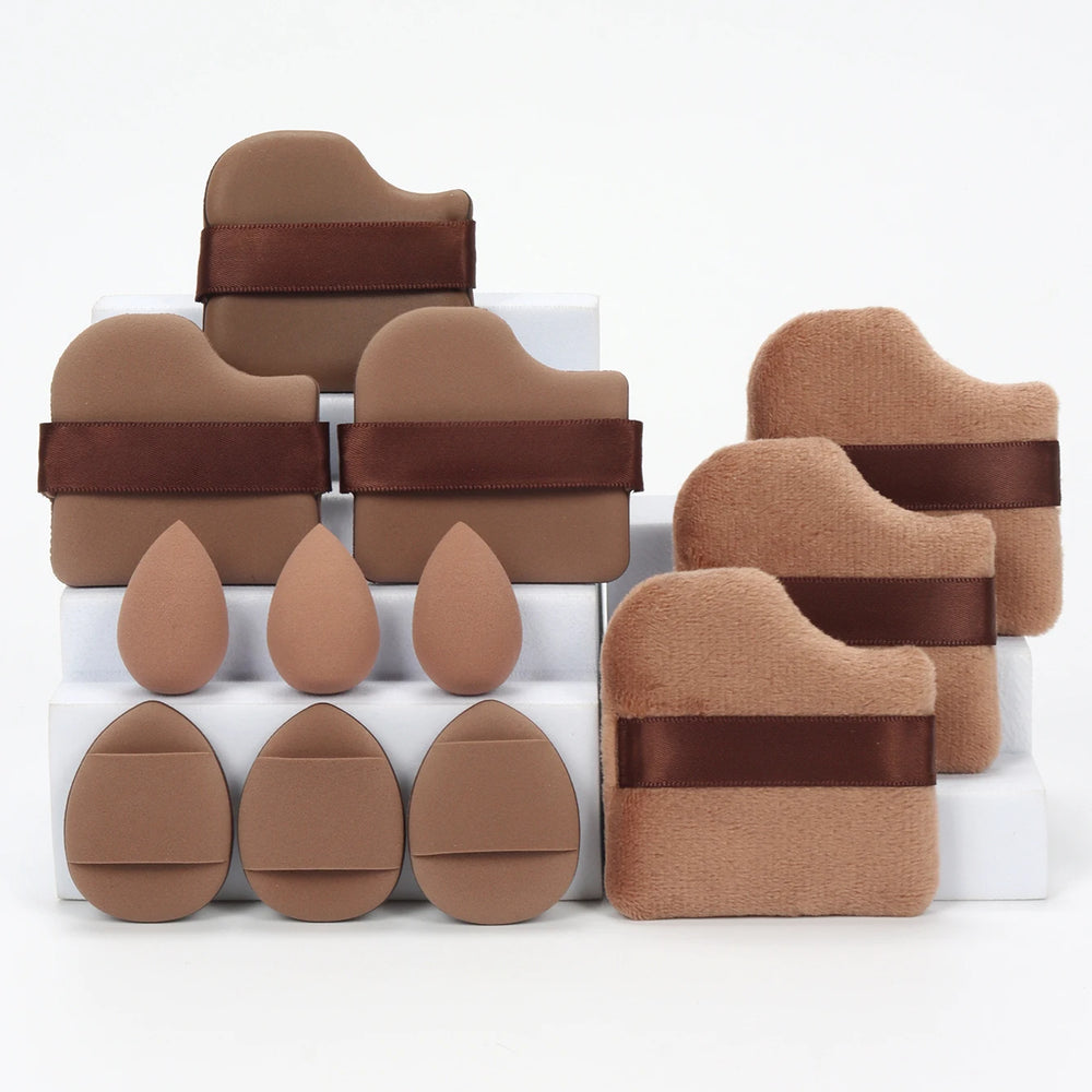 12-Piece All-Purpose Makeup Sponge Set, Made of 3 Loose Powder Puffs, 3 Mini Air Cushion detail view
