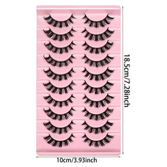 10 Pairs Messy Fluffy Russian False Eyelashes DD Deep Curl Hybrid Faux Mink Volume Str close-up view