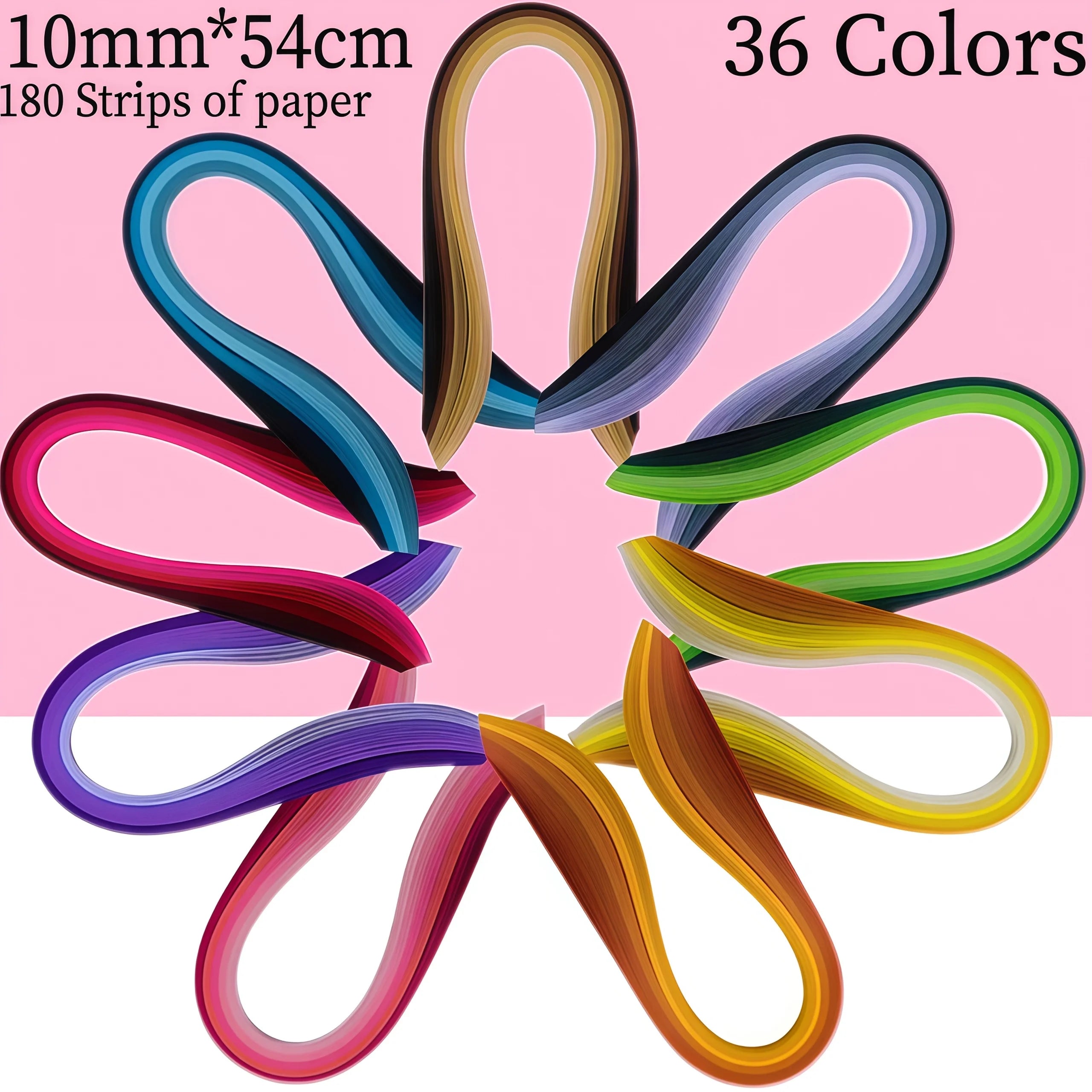 36 Colors Paper Strips Set | Rainbow Craft Paper for DIY Art Projects alternate view