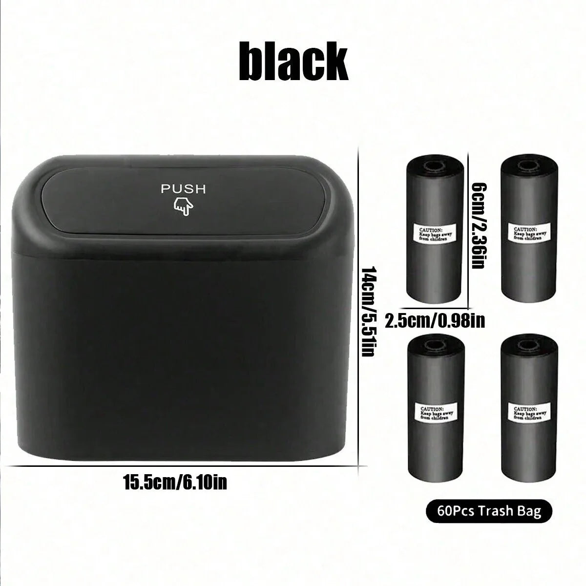 Car Trash Can with Lid - 4 Rolls of Garbage Bag, Leak-Proof, Portable Hanging Trash C lifestyle view