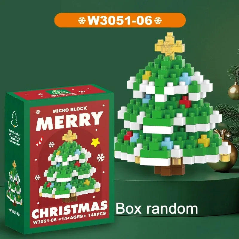 Christmas Micro Building Block Set | Santa and Reindeer Puzzle Toy lifestyle view