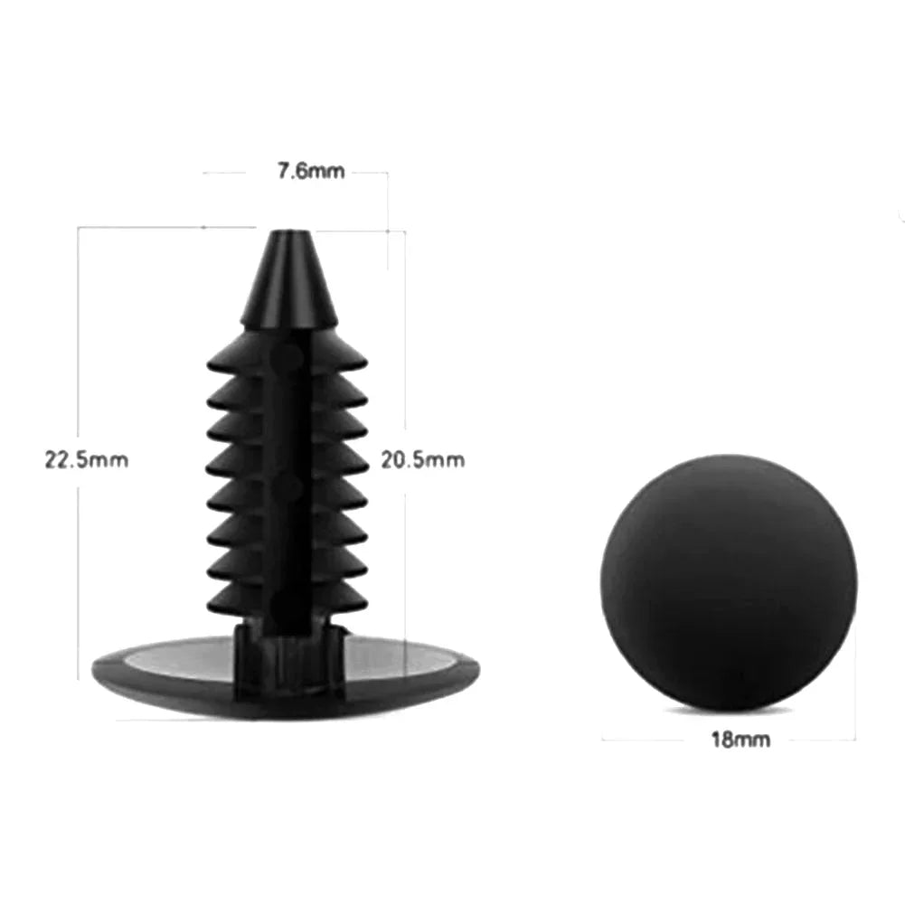 Gloss Black Plastic Plate Hole Clips for 6-7mm Holes, Set of 4 additional angle