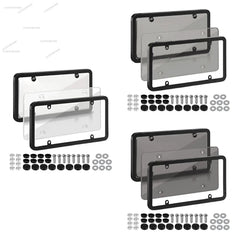 American car license plate frame, universal license plate holder, license plate bracket, detail view