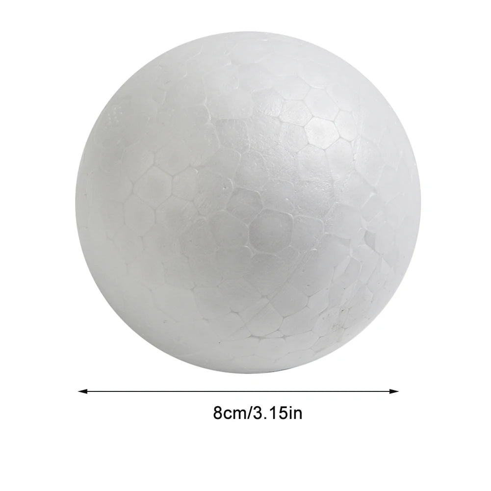 6-12cm White Polystyrene Foam Balls for DIY Crafts and Wedding Decor | LEENKEA detail view