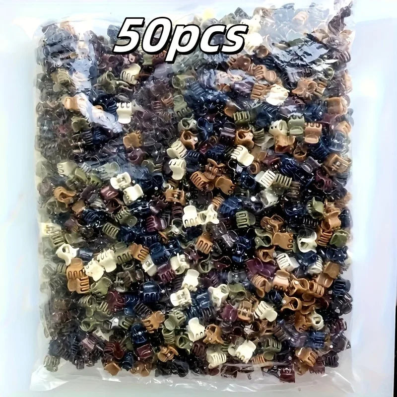 50/100pcs Mini Hair Clips | Colorful Simple Style Side Clips | Daily Accessory Set for Girls’ Hair Braiding and Ponytail Holders