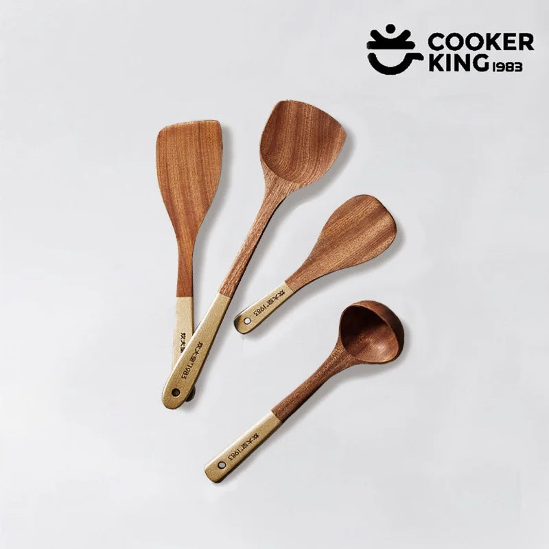 4 in 1 Cooking Tool Set | Ebony Wood Spatula and Spoon Set for Kitchen alternate view
