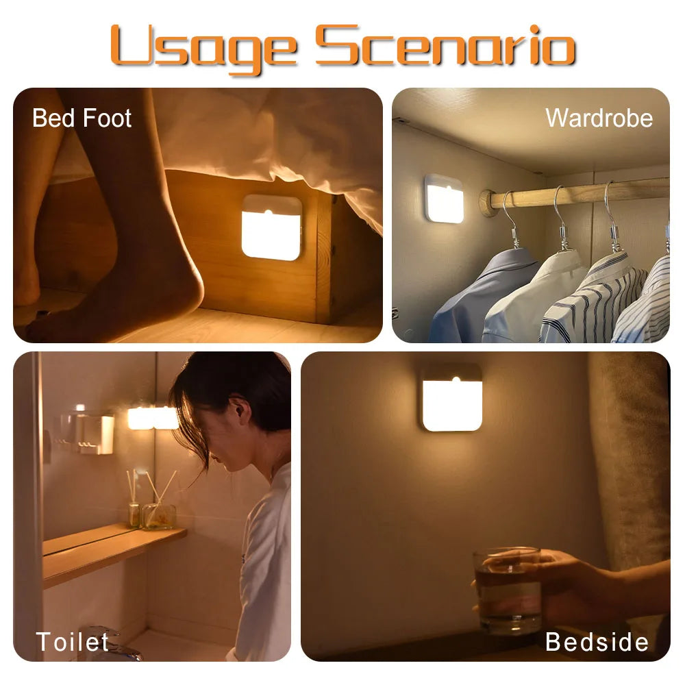 LED Motion Sensor Light Wireless LED Night Light Type C Rechargeable Night Light Ca additional angle