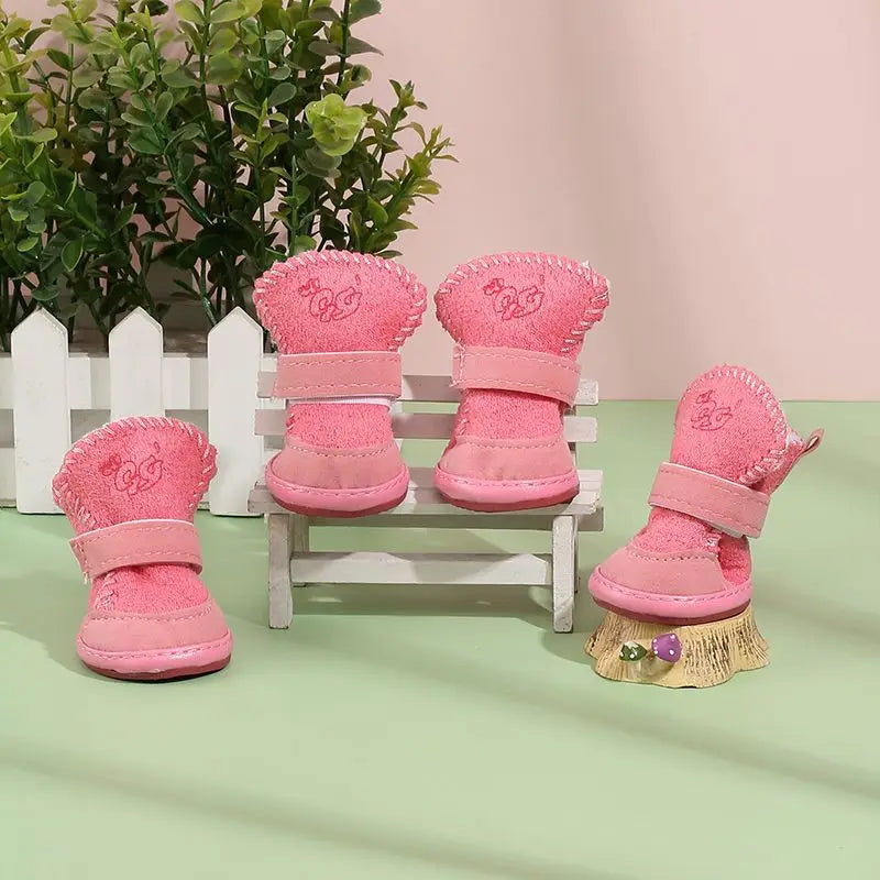 New Pet Snow Boots Cat Dog Plush Cotton Boots Soft Comfortable Washable Spring Winter Sm detail view