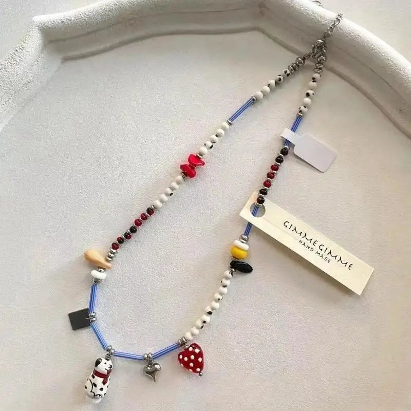 Personalized Dalmatian Pendant Necklace | Custom Beaded Jewelry Gift alternate view