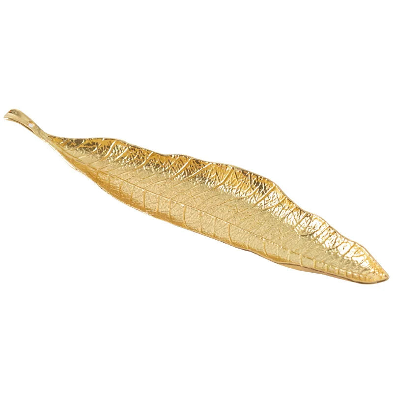 Leaf Incense Burner | Metal Ash Catcher for Meditation and Yoga close-up view